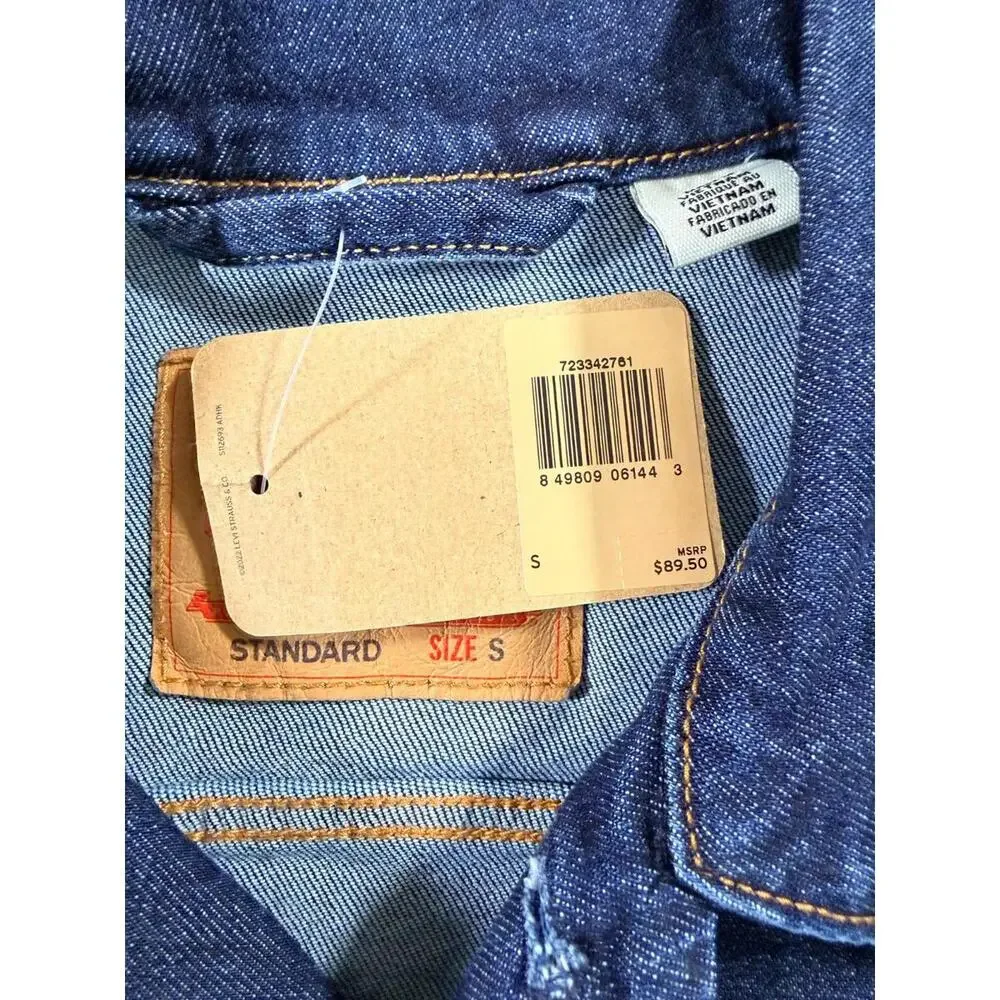 NWT Levi's Men's Trucker Stretch Denim Dark Blue Wash Jacket Size Small - Picture 5 of 9